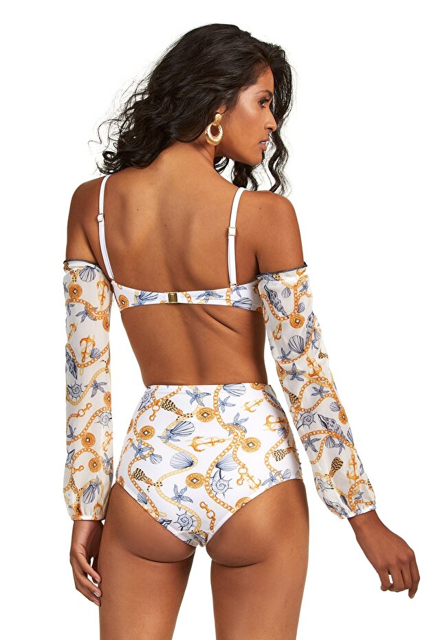 طقم بيكيني من التول بدون حمالات - 4