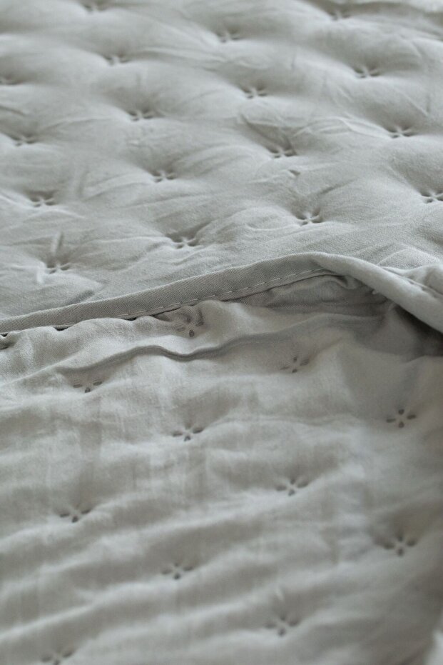 مفرش سرير مزدوج عتيق - حافة مستقيمة - 4