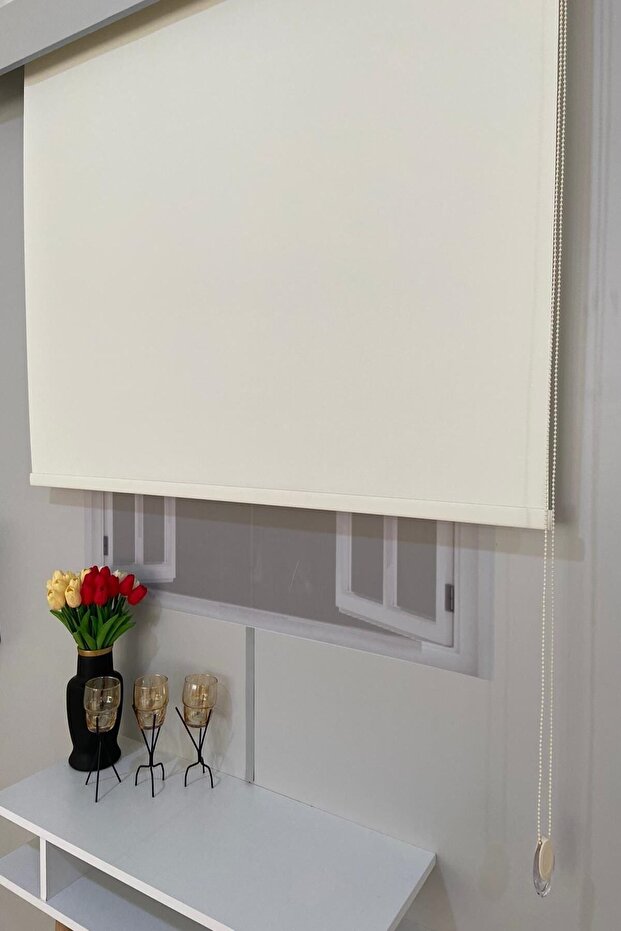 Volper Mat Kalın Kumaş Stor Perde Krem - 3