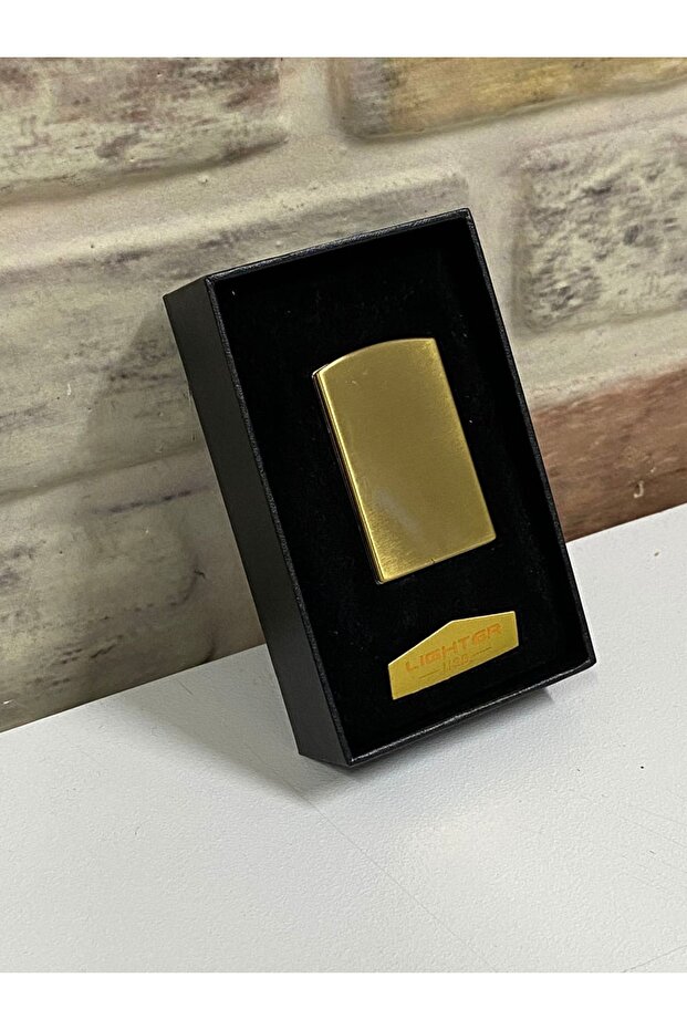 Usb Şarjlı Elektrikli Sarı Gold Kişiye Özel Çakmak - 4