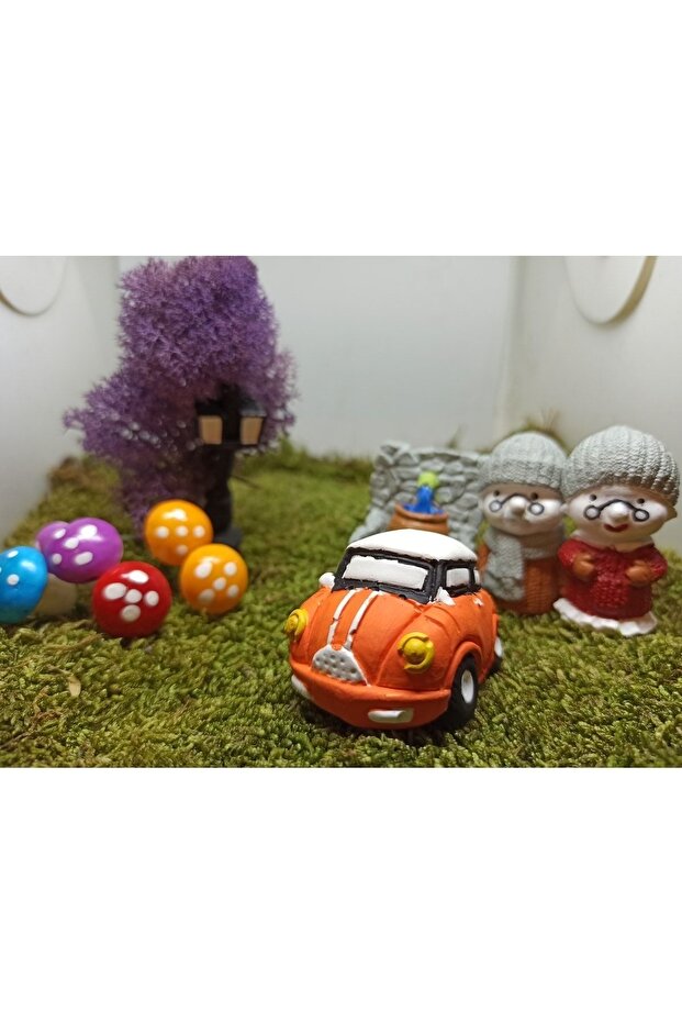 Orange Miniature Car Model Toothpick Cupcake Cake Decoration Birthday Ornaments Cake Toothpick