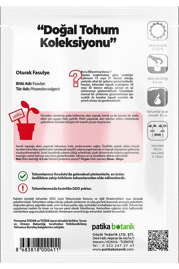50 Adet Oturak Fasulye Tohumu - 3