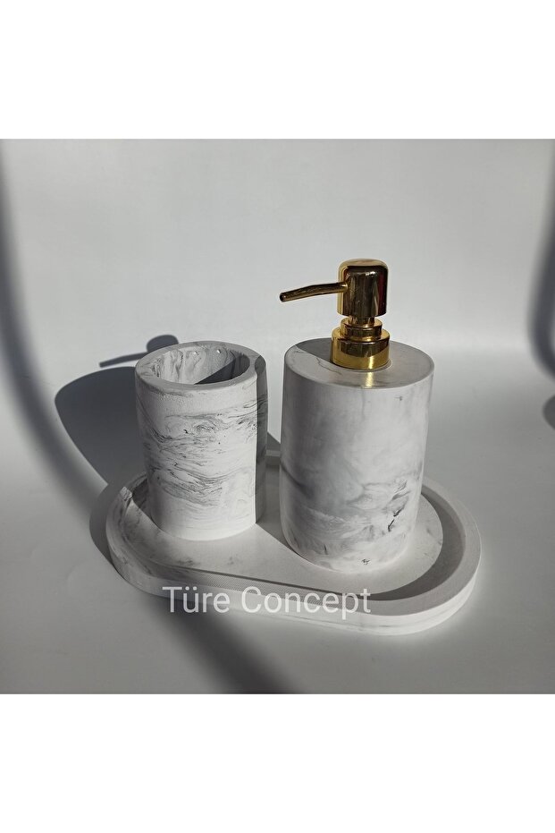 Marble Patterned Bathroom Set - 2