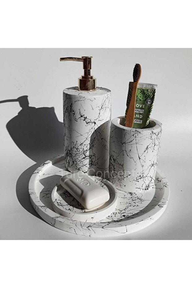 Marble Patterned Bathroom Set