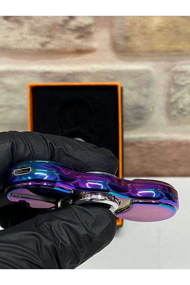Ledli Özel Üretim Usb Şarjlı Stres Çark Gökkuşağı Çakmak - 7