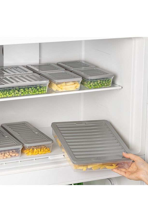 9'lu Buzdolabı Düzenleyici Buzluk Ve Mikrodalga Saklama Kabı Fresh Box 1x 2400-4x1170-4x600 ml - 3
