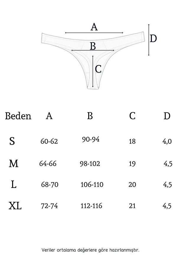 18051-1 Viskon Emp. String Tanga Kadın Külot 18051-1-V1 - 8