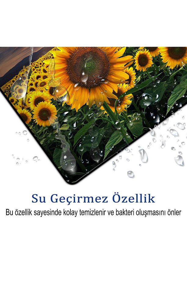 Mause Pad ve Bardak Altlığı Takımı . Ayçiçeği Desenli (Fare)Mause Pad ve Bardak Altlığı - 3