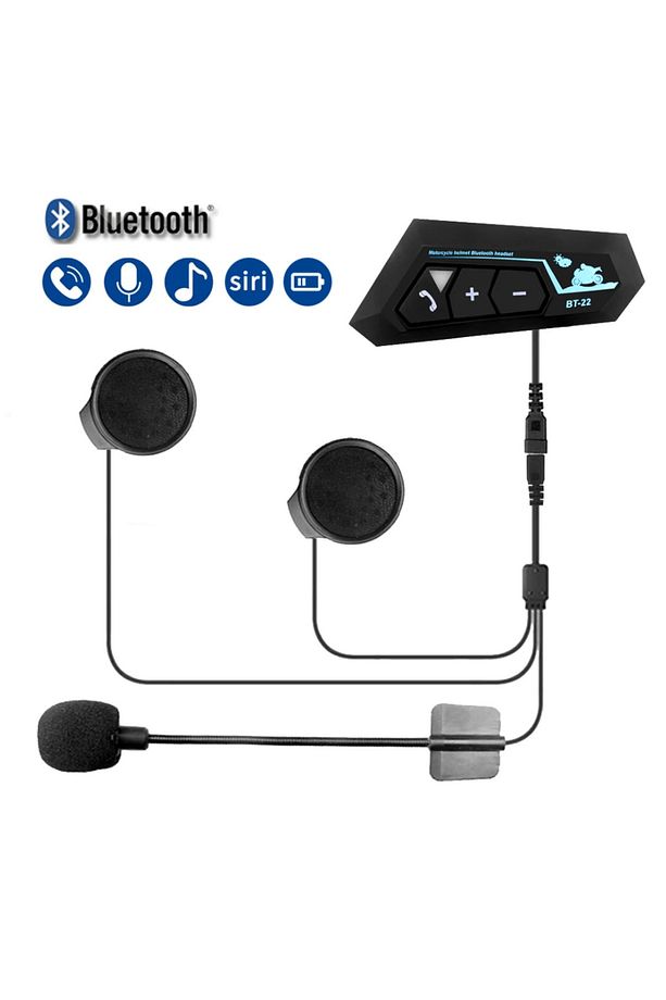 BT22 Motosiklet Kask Bluetooth Kulaklığı 5.0 Wireless Konuşma İntercom Su Geçirmez Gürüntü Engelleme - 7