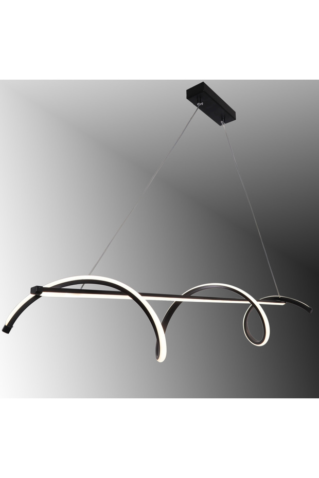 TT038-SY TT Aydınlatma Kıvrımlı Masa Üstü Modeli Siyah ( Sarı Işık ) Led Avize - 1