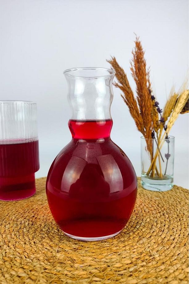 Cam Su Ve Meşrubat Mini Sürahi Karaf Sunum Kokteyl Şişesi 550 ml - Sl.hyb.010 C1-1-288 - 4