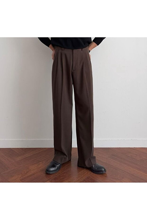 Baggy Fit Fabric Trousers