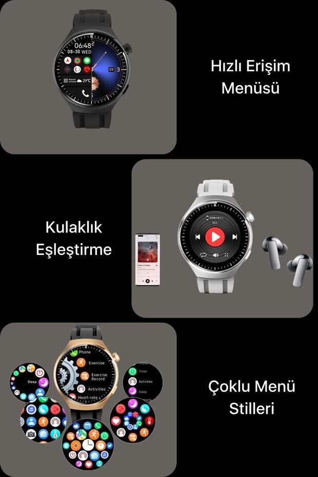 Watch Gs 4 Pro Akıllı Saat Iphone Ve Android Tüm Telefonlara Uyumlu Nfc&arama Gümüş Smartwatch - 7