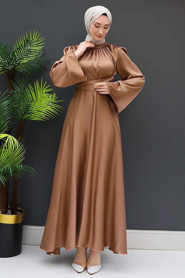 Nazlı Tesettür Elbise Sütlükahve - 4
