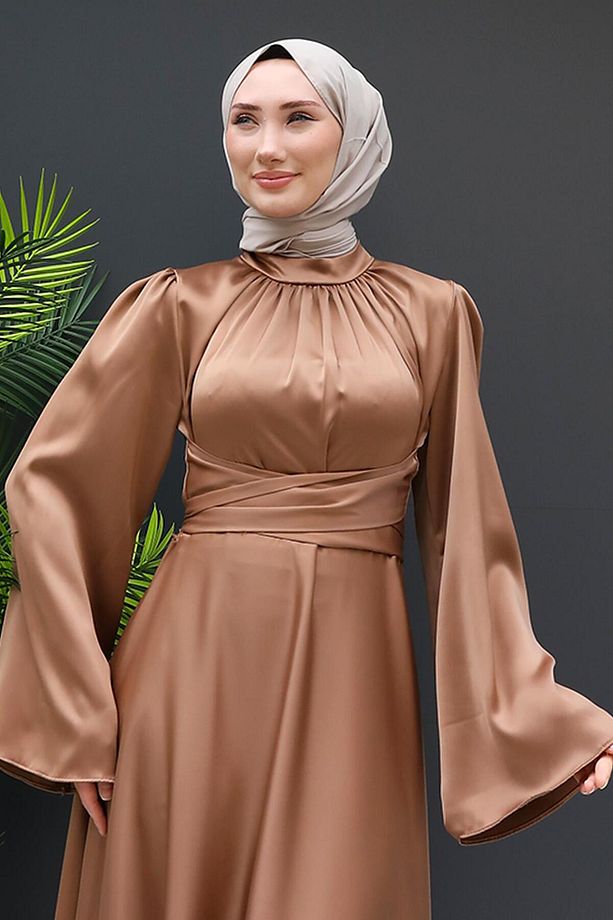 Nazlı Tesettür Elbise Sütlükahve - 5