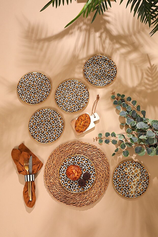 Leopar Desen Pasta Tabağı - 1