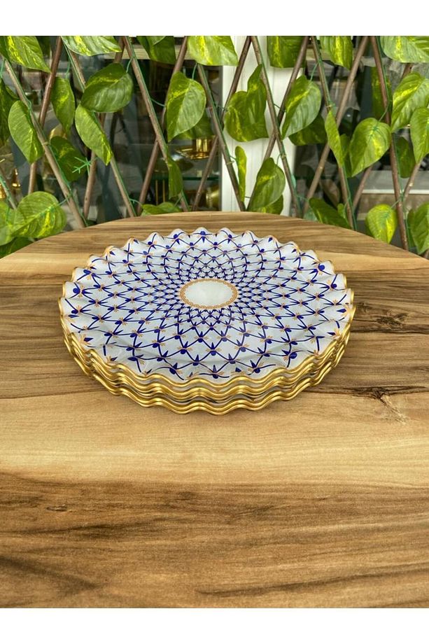Mücevher model altın 6 prç 26 cm servis tabağı. - 3