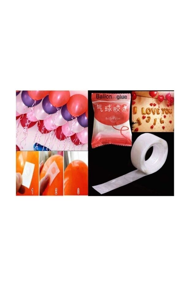 100 Pieces Balloon Glue Tape Apparatus Sticker Drop Model (1.2 Cm) - Balloon Tape
