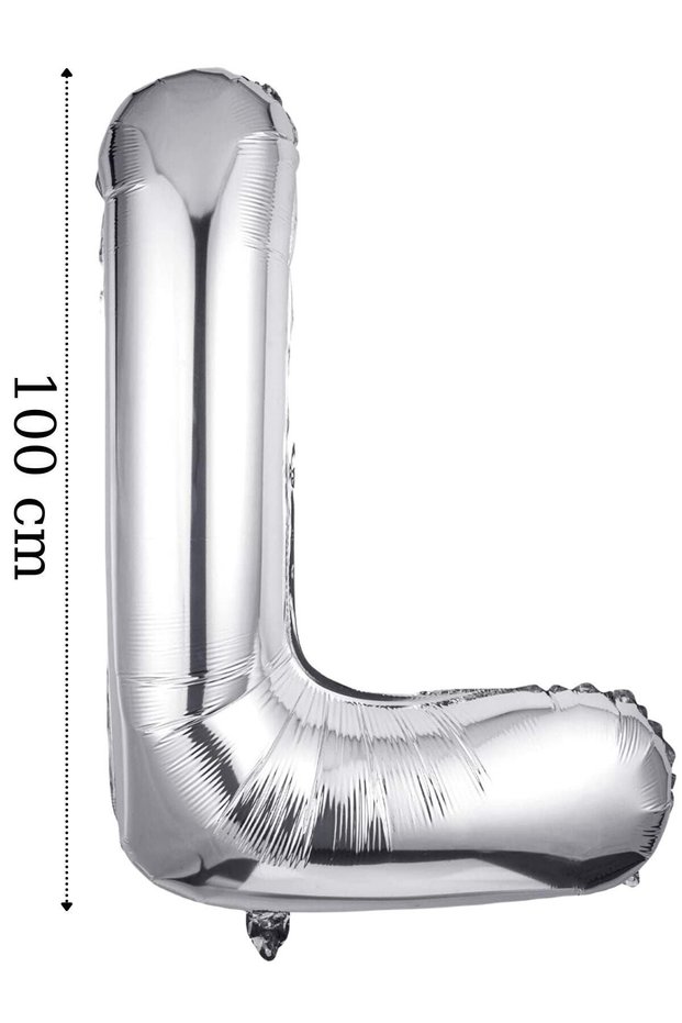Foil Balloon Letter L Helium Balloon 100 cm Silver Color - L Letter Balloon - Letter Foil Balloon - L Letter Balloon
