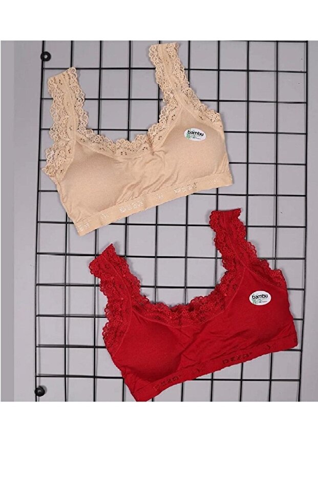 Women's Cotton 2-Piece Lace Padded Half Undershirt Large Size Thick Strap Bra