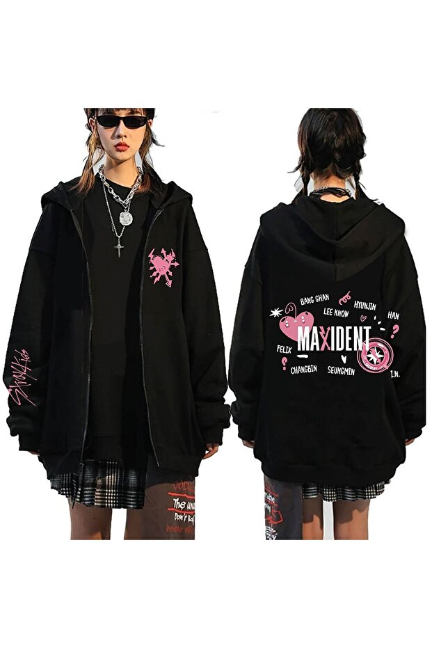 Maxıdent Stray Kids Zippered Hoodie Mod571