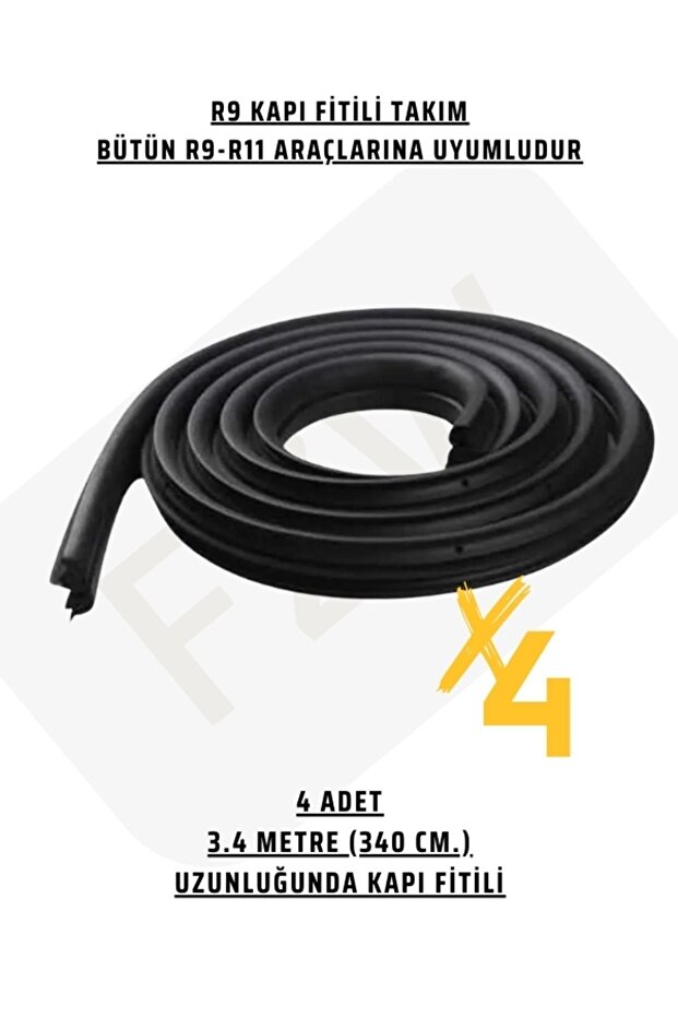 RENAULT R9 KAPI FİTİLİ TAKIMI (4 ADET) BROADWAY KAPI LASTİĞİ SPRİNG FLASH KAPI FİTİLİ R11 R-9 - 1