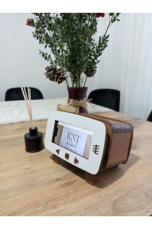Retro TV Peçete Kutusu, Cep Telefonu Standlı Peçete kutusu, Telefon Tutucu - 4