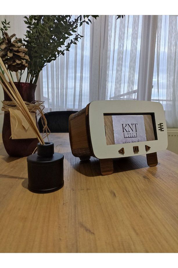 Retro TV Peçete Kutusu, Cep Telefonu Standlı Peçete kutusu, Telefon Tutucu - 6