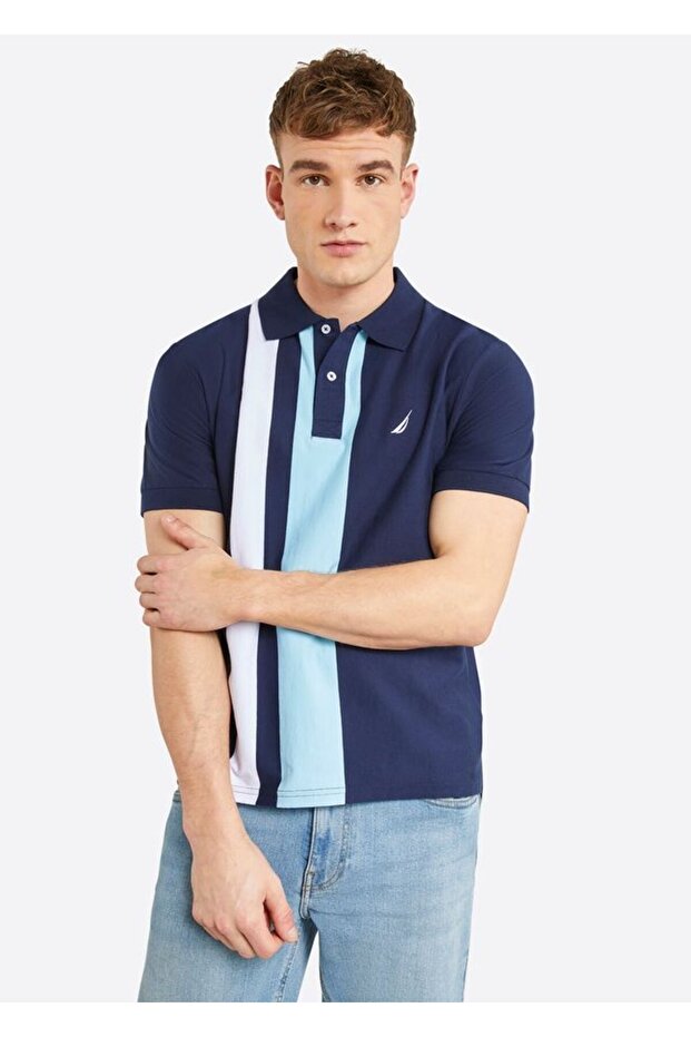 Navy Blue Men's Polo Neck T-Shirt N1M01689