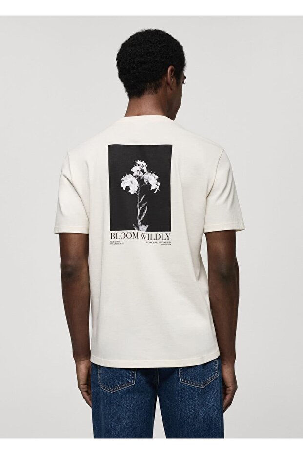 Desenli slim fit tişört - 4