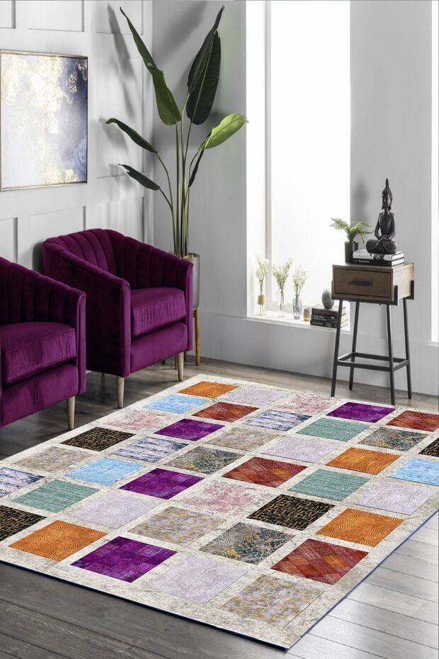 Patchwork Halı (makinada Yıkanabilir) - Cp031