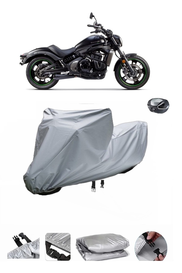 Ultra thick motorcycle cover compatible with Kawasaki Vulcan S rear Bag .