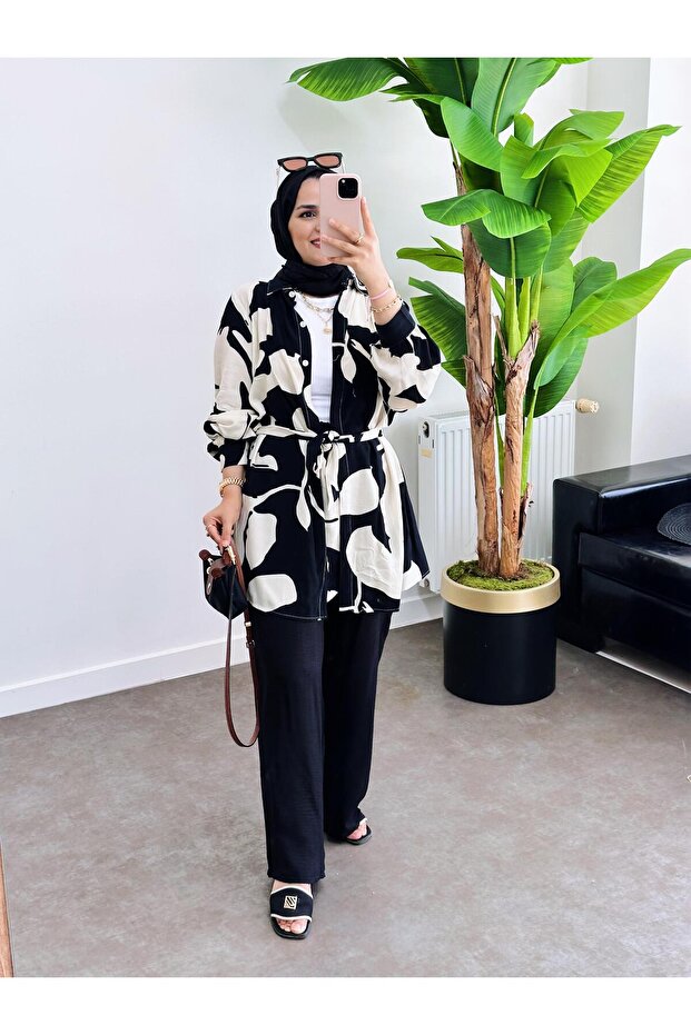 Black Sofi Shirt Set - Cotton and Viscose