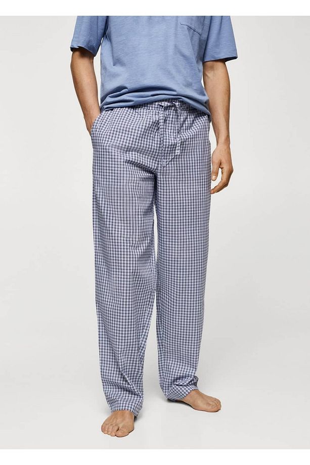 Kareli pamuklu pijama takımı - 1