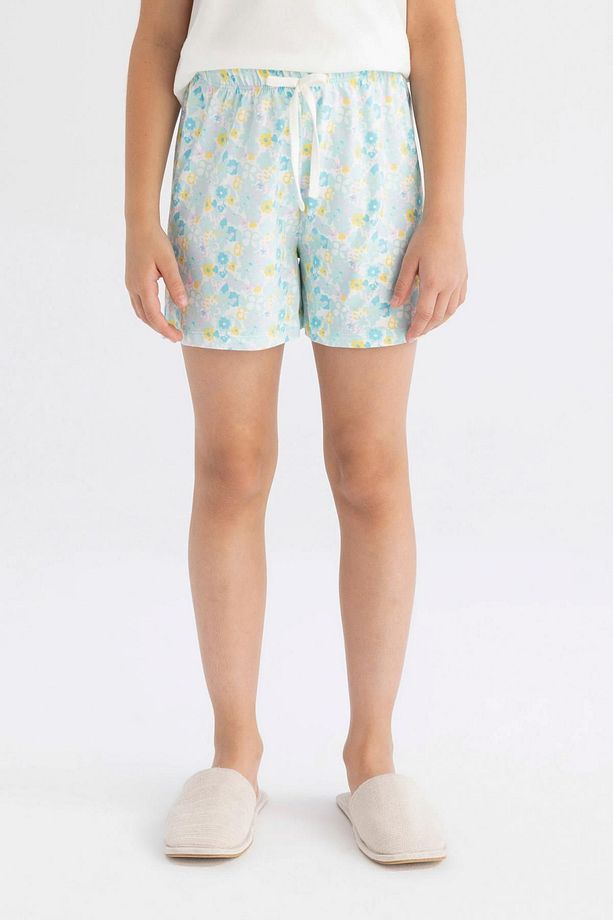 Kız Çocuk Pijama Takımı Bisiklet Yaka Baskılı Kısa Kollu Üst Şort D2915a824sm - 5