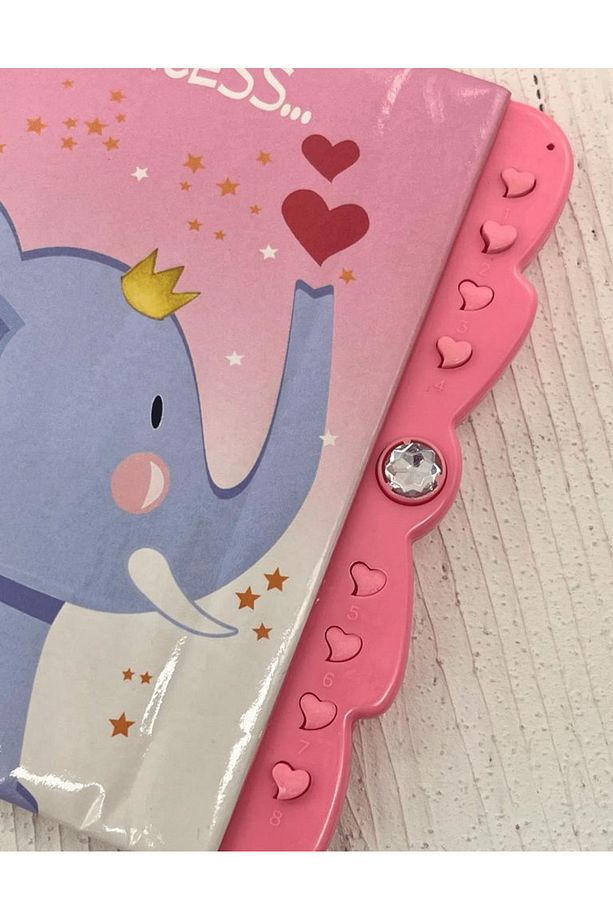 Sevimli Fil Desenli Şifreli Özel Tasarım Defter/ Notebook / Ajanda / Bullet Journal - 4