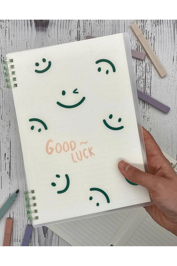 Sevimli Good Luck Desenli Spiralli Binder B5 Defter / Scrapbook /Notebook/Bullet Journal - 1