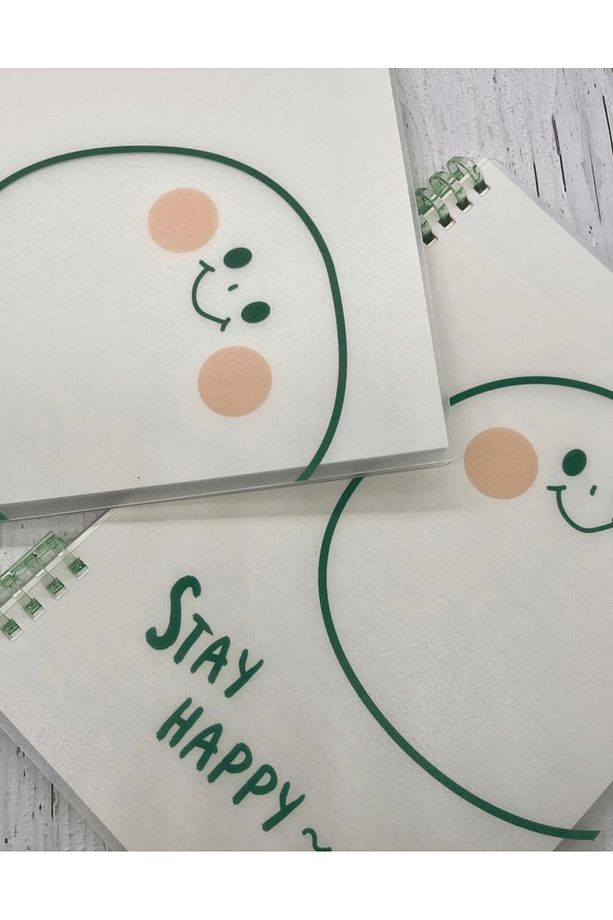 Sevimli Stay Happy Desenli Spiralli Binder B5 Defter / Scrapbook /Notebook/Bullet Journal - 7