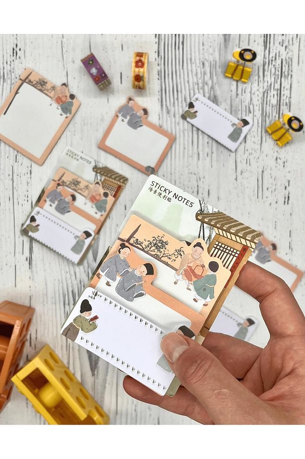 3 Parça Farklı Boyutlarda Turuncu Sticky Note Set / Post-it / Bloknot / Not Kağıdı - 1