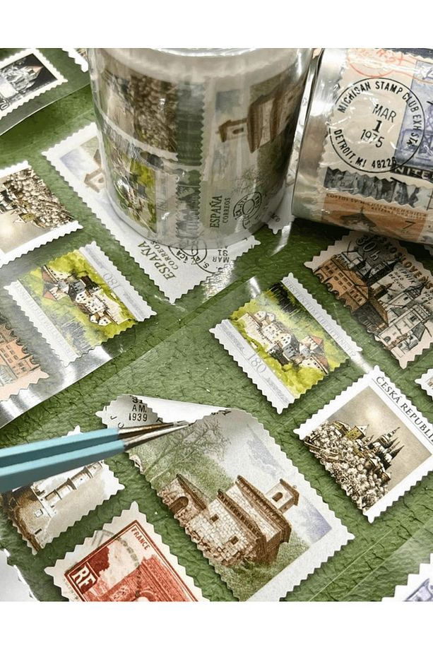 Dünya Genelinde Tarihi Yapılar Tek Tek Çıkartmalı Pul Washi Bant / Sticker / Çıkartma/bullet Journal - 2