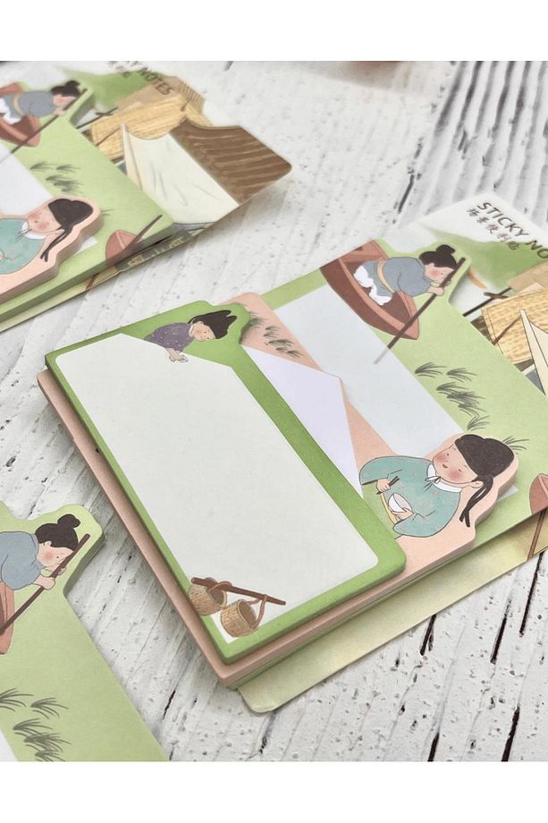 3 Parça Farklı Boyutlarda Yeşil Sticky Note Set / Post-it / Bloknot / Not Kağıdı - 5