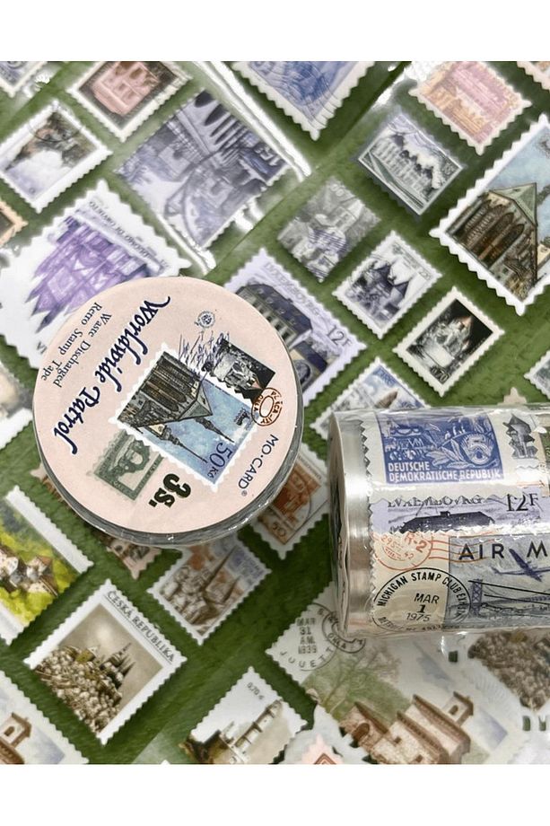 Dünya Genelinde Tarihi Yapılar Tek Tek Çıkartmalı Pul Washi Bant / Sticker / Çıkartma/bullet Journal - 5