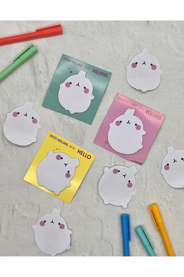 Molang 3'lü Post-it Seti / Sticky Note / Yapışkanlı Not Kağıdı /  Bullet Journal / Scrapbook - 2
