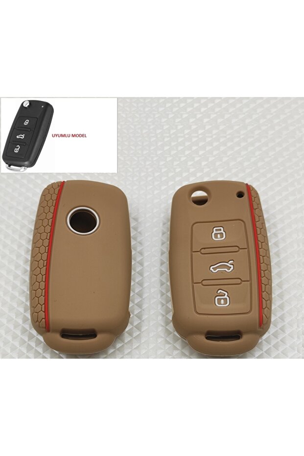 غطاء مفتاح فولكس فاجن سيليكون 3 مفاتيح (OEM)