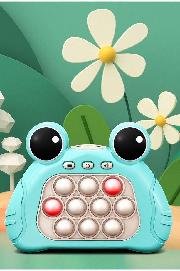 Popit Işıklı Oyun Stres Giderici Çocuk Fidget Kabarcık Elektronik Hızlı Quiçk Push Mavi - 3