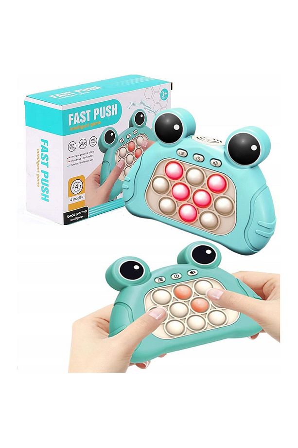 Popit Işıklı Oyun Stres Giderici Çocuk Fidget Kabarcık Elektronik Hızlı Quiçk Push Mavi - 4