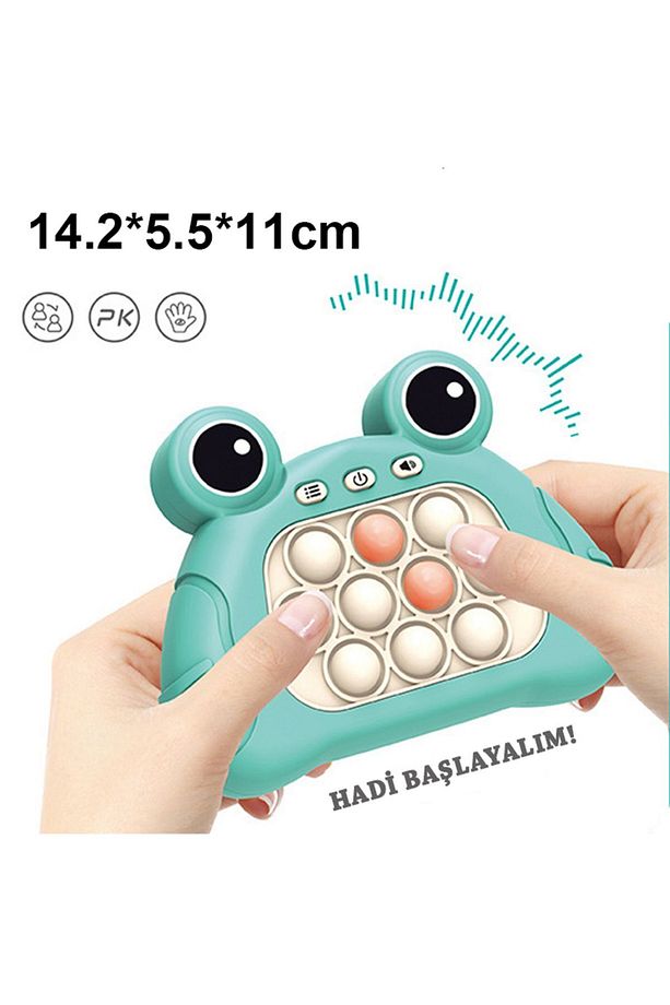 Popit Işıklı Oyun Stres Giderici Çocuk Fidget Kabarcık Elektronik Hızlı Quiçk Push Mavi - 5