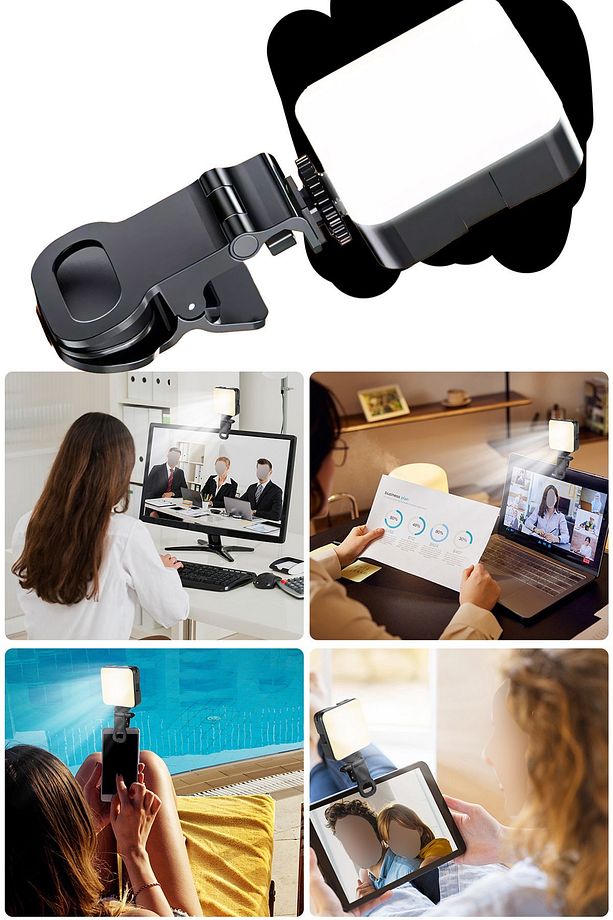 Şarjlı 100 LED Selfie Video Kamera Işığı Tripod Uyumlu ve Mandallı 3500-6500 ,Dimmer Ayarlı - 1