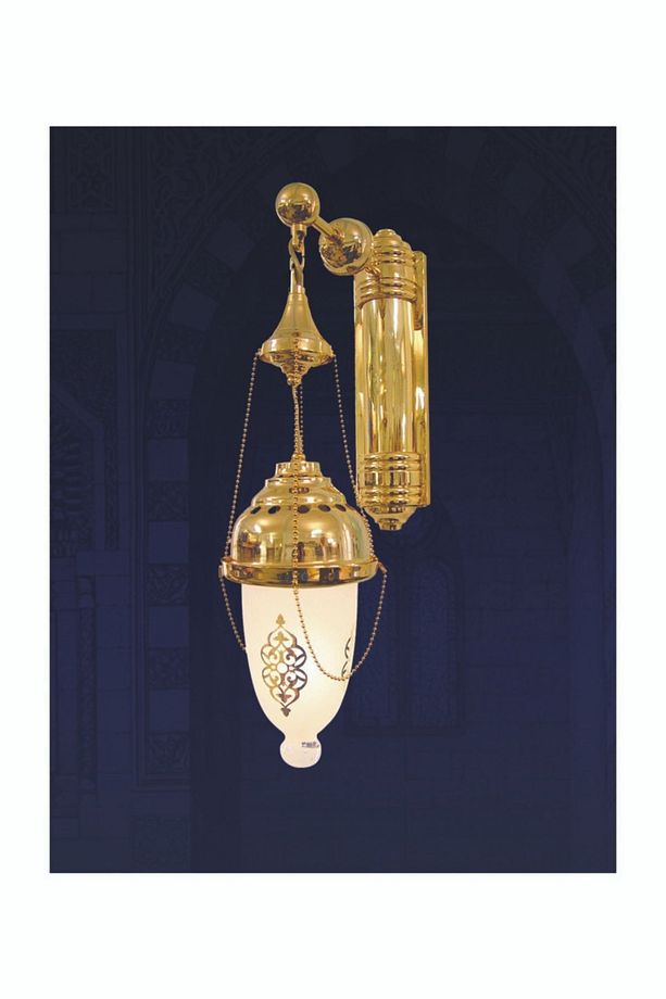 Osmanlı Model Duvar Lambası - Tek Kollu Pirinç Aplik - 3
