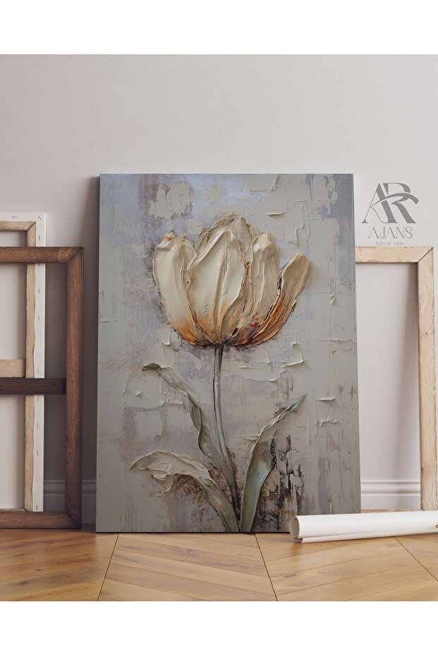 Yellow Rose Oil Paint Look Decorative Canvas Picture